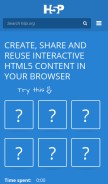 How h5p.org looks like on a mobile device such as an iPhone.