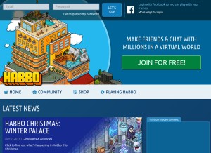 How habbo.com looks like on a tablet such as an iPad.