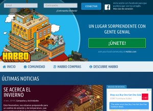 How habbo.es looks like on a tablet such as an iPad.