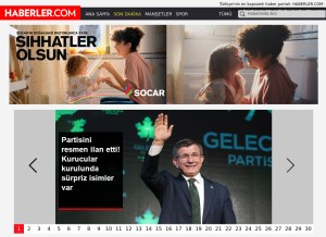How haberler.com looks like on a tablet such as an iPad.