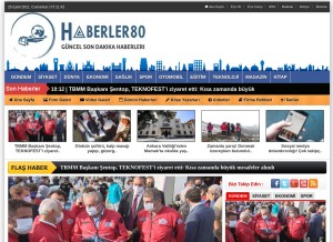 How haberler80.com looks like on a tablet such as an iPad.