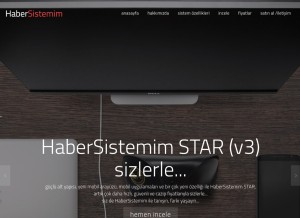 How habersistemim.com looks like on a tablet such as an iPad.