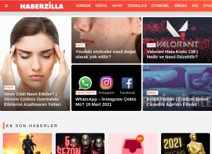 How haberzilla.com looks like on a tablet such as an iPad.