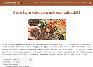 How hacercomposta.com looks like on a tablet such as an iPad.
