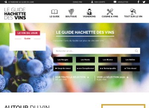 How hachette-vins.com looks like on a tablet such as an iPad.