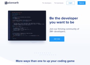 How hackerearth.com looks like on a tablet such as an iPad.