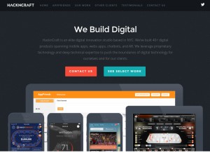 How hacknocraft.com looks like on a tablet such as an iPad.
