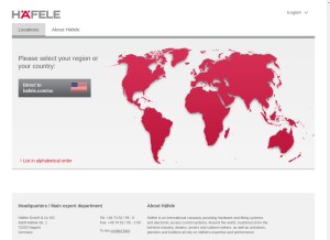 How hafele.com looks like on a tablet such as an iPad.