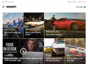 How hagerty.com looks like on a tablet such as an iPad.