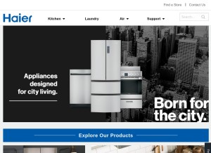 How haieramerica.com looks like on a tablet such as an iPad.