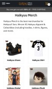 How haikyuu-merch.shop looks like on a mobile device such as an iPhone.