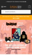 How haikyuu.store looks like on a mobile device such as an iPhone.