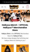 How haikyuumerchandise.store looks like on a mobile device such as an iPhone.