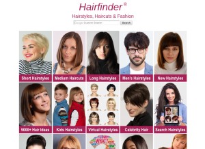 How hairfinder.com looks like on a tablet such as an iPad.