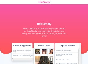 How hairsimply.com looks like on a tablet such as an iPad.