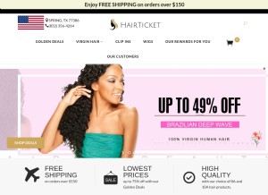 How hairticket.com looks like on a tablet such as an iPad.