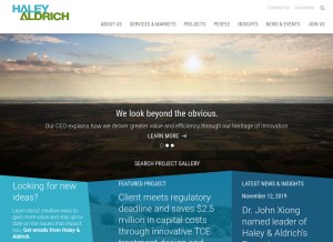 How haleyaldrich.com looks like on a tablet such as an iPad.