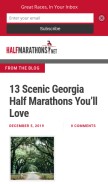 How halfmarathons.net looks like on a mobile device such as an iPhone.