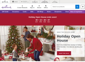 How hallmark.com looks like on a tablet such as an iPad.