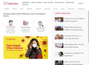 How halodoc.com looks like on a tablet such as an iPad.