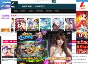 How hamtruyen.com looks like on a tablet such as an iPad.