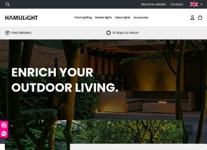 How hamulight.com looks like on a tablet such as an iPad.