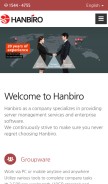 How hanbiro.com looks like on a mobile device such as an iPhone.