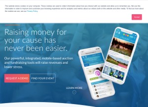 How handbid.com looks like on a tablet such as an iPad.