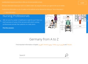How handbookgermany.de looks like on a tablet such as an iPad.