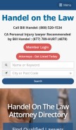 How handelonthelaw.com looks like on a mobile device such as an iPhone.