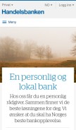How handelsbanken.no looks like on a mobile device such as an iPhone.