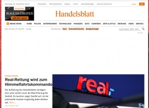 How handelsblatt.com looks like on a tablet such as an iPad.