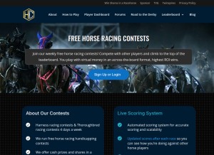 How handicapcontests.com looks like on a tablet such as an iPad.