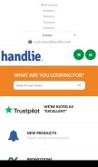 How handlie.eu looks like on a mobile device such as an iPhone.
