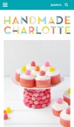 How handmadecharlotte.com looks like on a mobile device such as an iPhone.