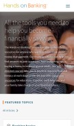 How handsonbanking.org looks like on a mobile device such as an iPhone.