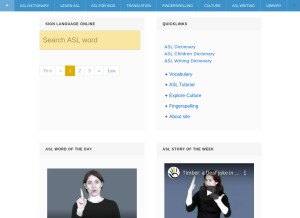 How handspeak.com looks like on a tablet such as an iPad.