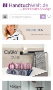 How handtuch-welt.de looks like on a mobile device such as an iPhone.
