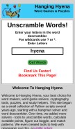 How hanginghyena.com looks like on a mobile device such as an iPhone.