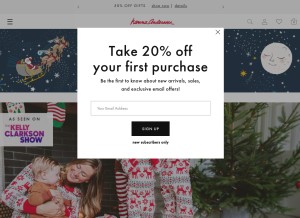 How hannaandersson.com looks like on a tablet such as an iPad.