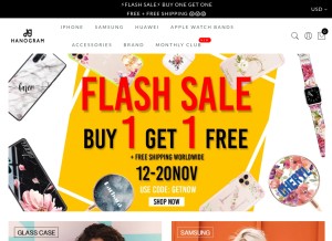 How hanogram.com looks like on a tablet such as an iPad.