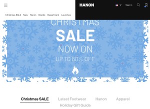 How hanon-shop.com looks like on a tablet such as an iPad.