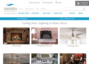 How hansenwholesale.com looks like on a tablet such as an iPad.