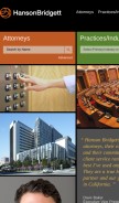 How hansonbridgett.com looks like on a mobile device such as an iPhone.