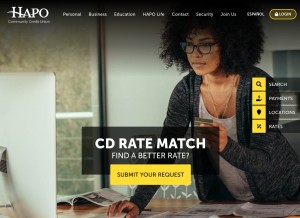 How hapo.org looks like on a tablet such as an iPad.