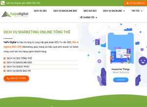 How hapodigital.com looks like on a tablet such as an iPad.