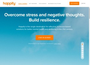 How happify.com looks like on a tablet such as an iPad.