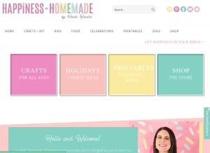 How happinessishomemade.net looks like on a tablet such as an iPad.
