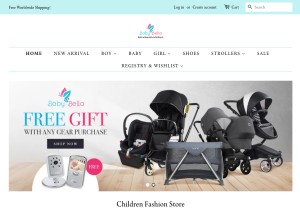 How happybabybella.com looks like on a tablet such as an iPad.