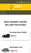 How happydesertsafari.com looks like on a mobile device such as an iPhone.